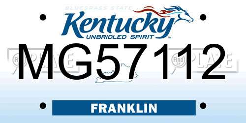 MG57112 Kentucky License Plate