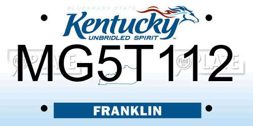 MG5T112 Kentucky License Plate