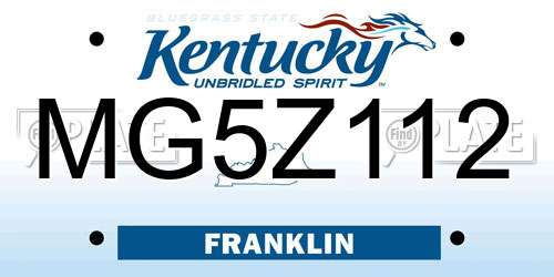 MG5Z112 Kentucky License Plate