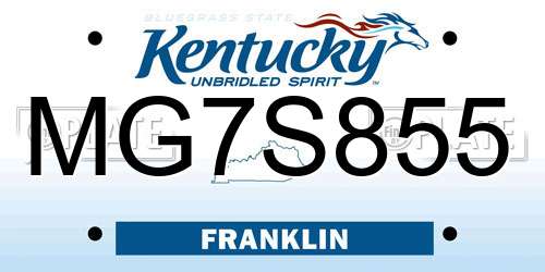 MG7S855 Kentucky License Plate