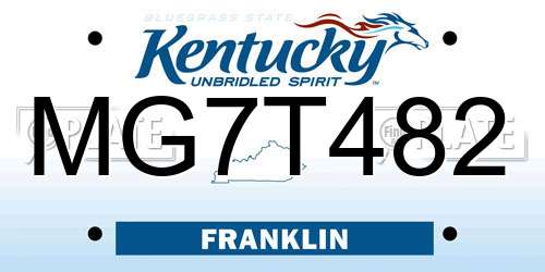 MG7T482 Kentucky License Plate