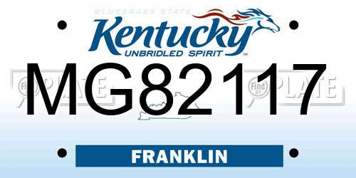 MG82117 Kentucky License Plate