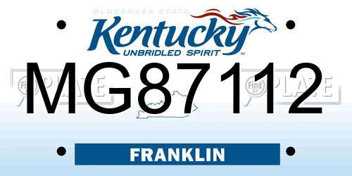 MG87112 Kentucky License Plate
