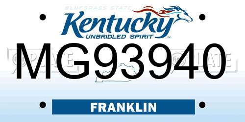 MG93940 Kentucky License Plate
