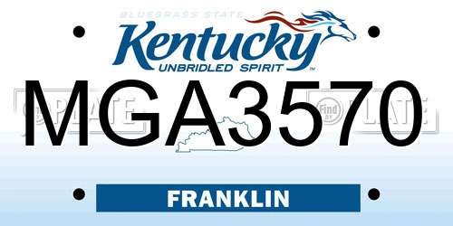 MGA3570 Kentucky License Plate