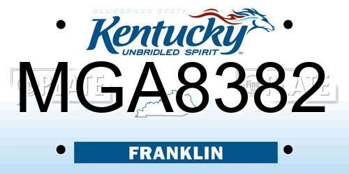 MGA8382 Kentucky License Plate