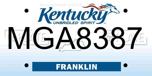 MGA8387 Kentucky License Plate