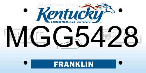 MGG5428 Kentucky License Plate