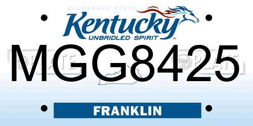MGG8425 Kentucky License Plate