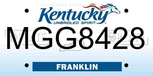 MGG8428 Kentucky License Plate