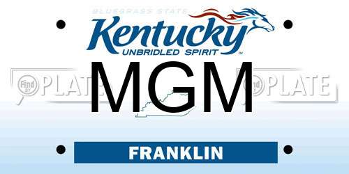 MGM Kentucky License Plate