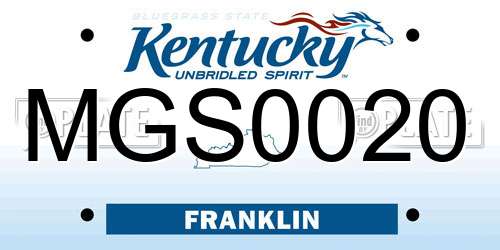 MGS0020 Kentucky License Plate