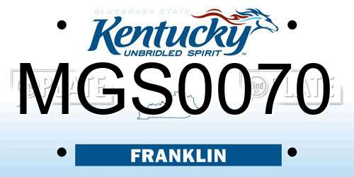 MGS0070 Kentucky License Plate
