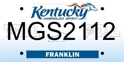 MGS2112 Kentucky License Plate
