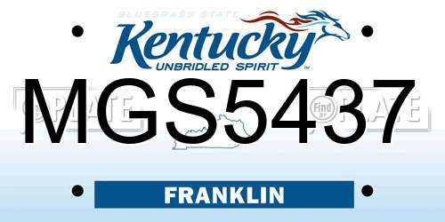 MGS5437 Kentucky License Plate