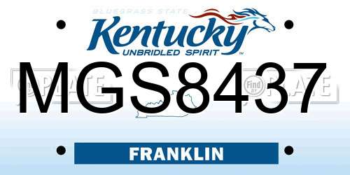 MGS8437 Kentucky License Plate