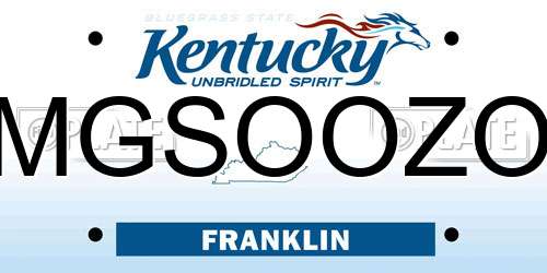 MGSOOZO Kentucky License Plate