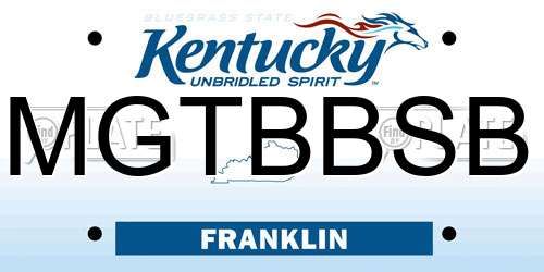 MGTBBSB Kentucky License Plate