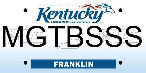 MGTBSSS Kentucky License Plate