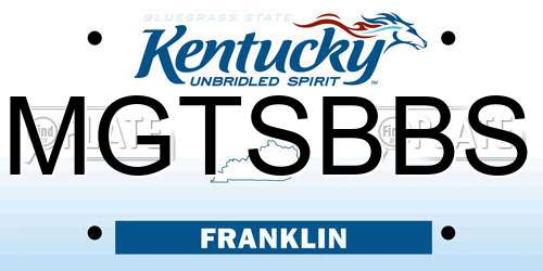 MGTSBBS Kentucky License Plate