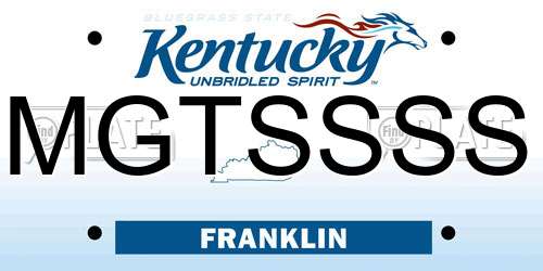 MGTSSSS Kentucky License Plate