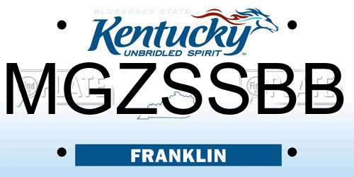 MGZSSBB Kentucky License Plate