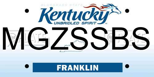 MGZSSBS Kentucky License Plate