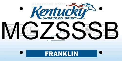 MGZSSSB Kentucky License Plate