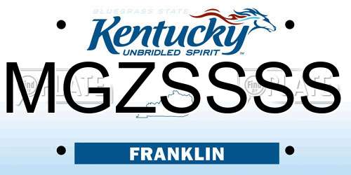 MGZSSSS Kentucky License Plate