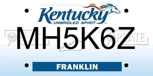 MH5K6Z Kentucky License Plate