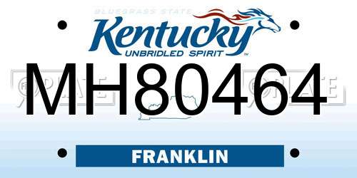 MH80464 Kentucky License Plate