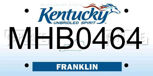 MHB0464 Kentucky License Plate