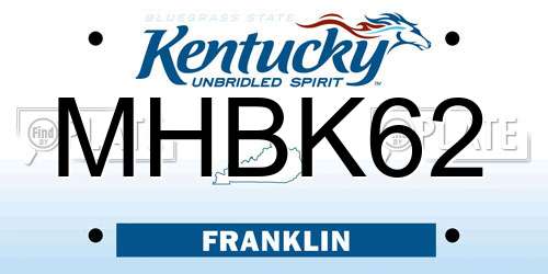 MHBK62 Kentucky License Plate