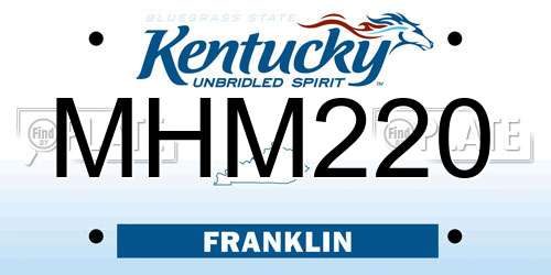 MHM220 Kentucky License Plate