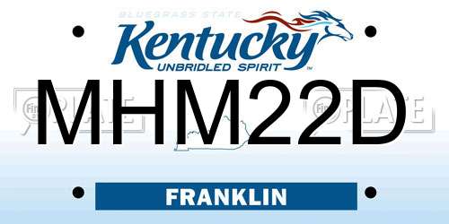 MHM22D Kentucky License Plate
