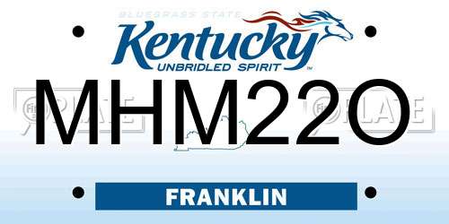 MHM22O Kentucky License Plate