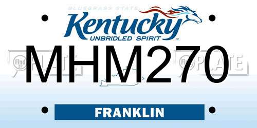 MHM270 Kentucky License Plate