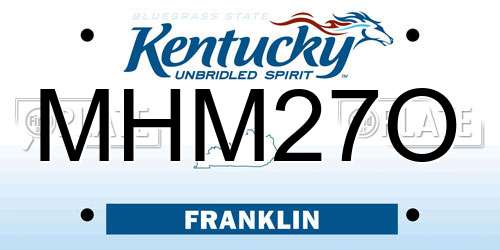 MHM27O Kentucky License Plate