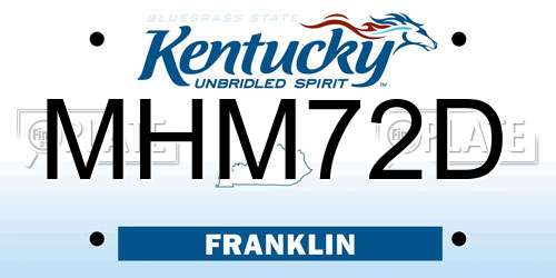 MHM72D Kentucky License Plate