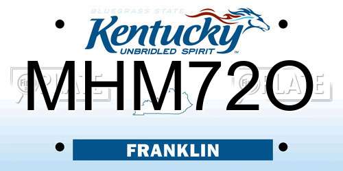 MHM72O Kentucky License Plate