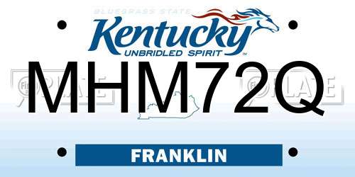 MHM72Q Kentucky License Plate