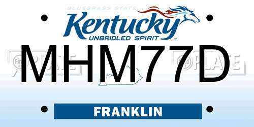 MHM77D Kentucky License Plate