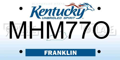 MHM77O Kentucky License Plate
