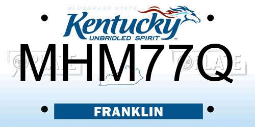 MHM77Q Kentucky License Plate