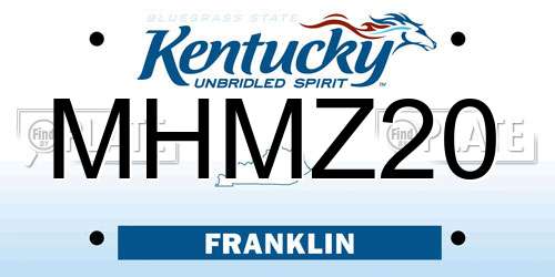 MHMZ20 Kentucky License Plate