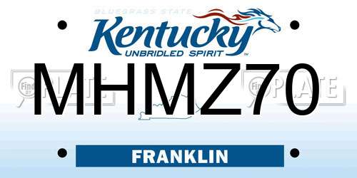 MHMZ70 Kentucky License Plate