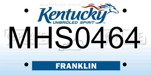 MHS0464 Kentucky License Plate