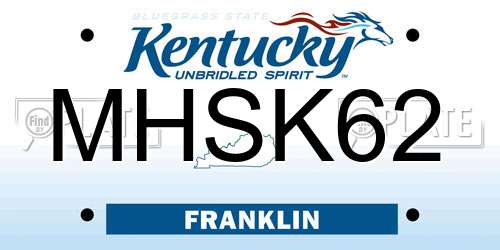 MHSK62 Kentucky License Plate