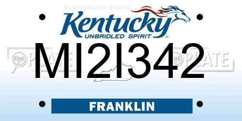 MI2I342 Kentucky License Plate