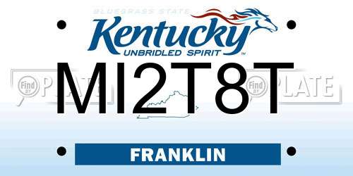 MI2T8T Kentucky License Plate